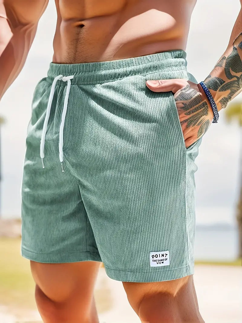 Koord Shorts - Heren Elastische Taille Corduroy Zomershorts-Hallo Susanne