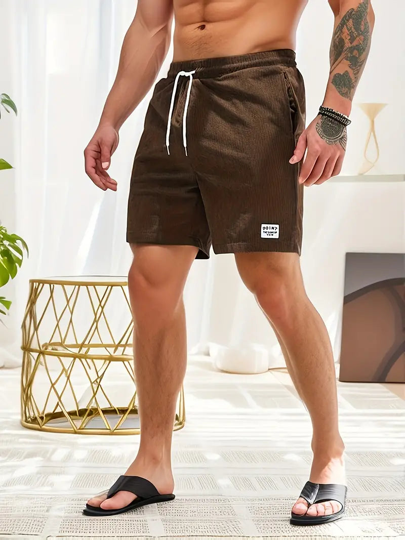 Koord Shorts - Heren Elastische Taille Corduroy Zomershorts-Hallo Susanne