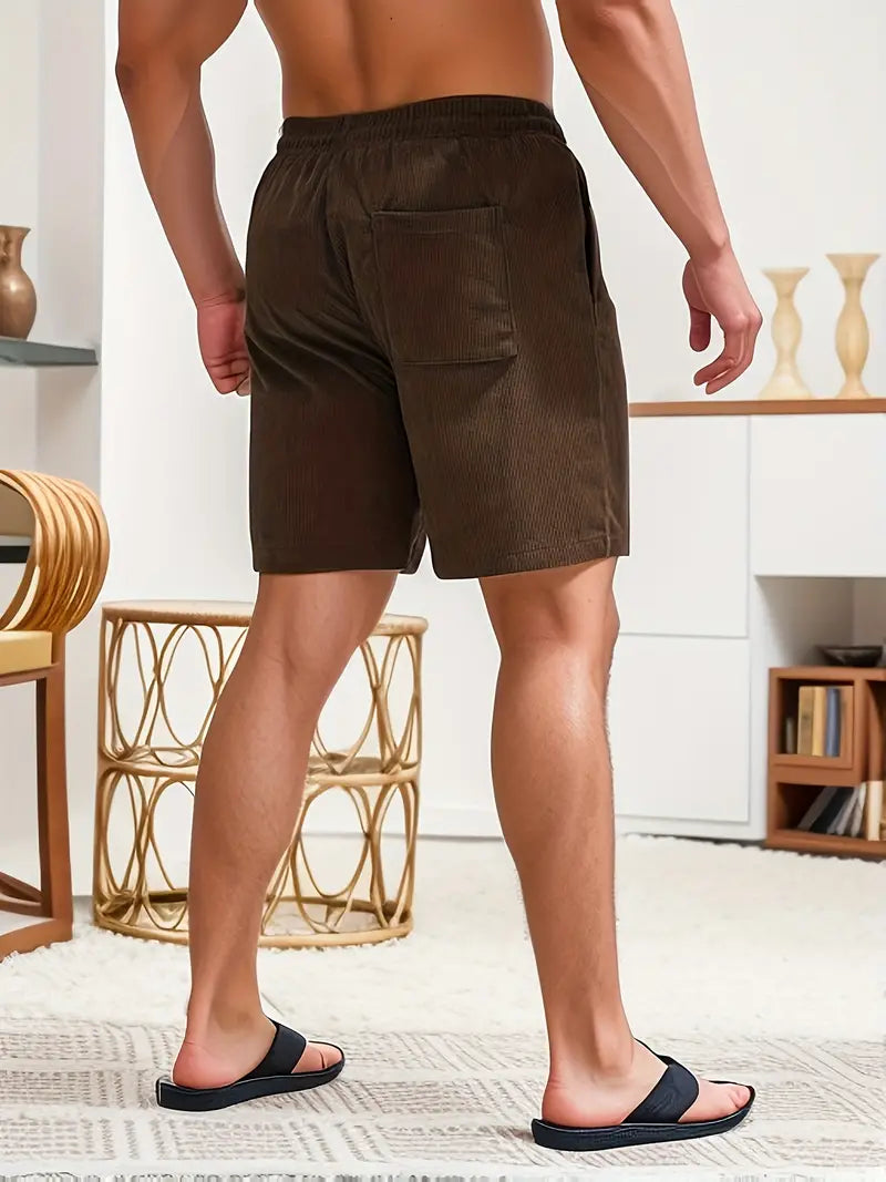 Koord Shorts - Heren Elastische Taille Corduroy Zomershorts-Hallo Susanne
