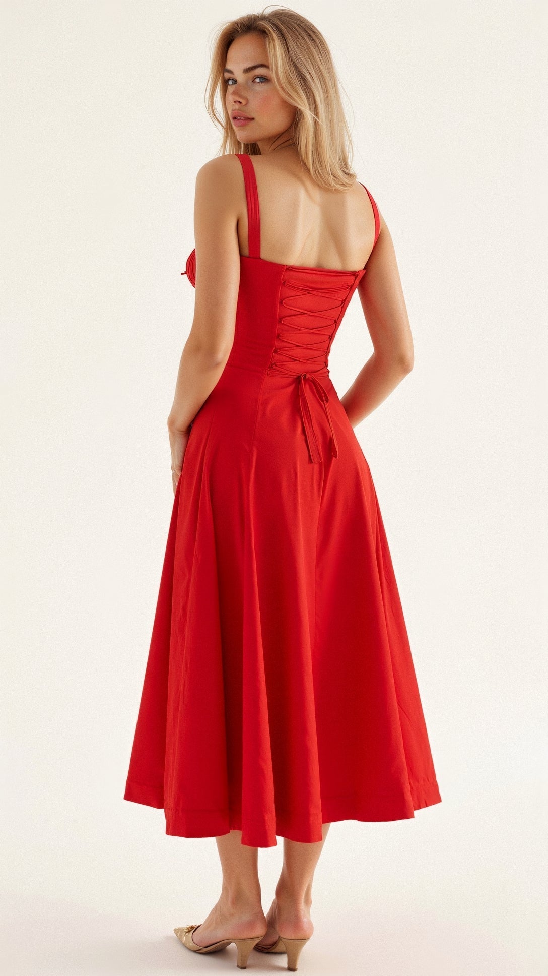 Korsetjurk - Mouwloze Midi Zomerjurk met Split voor dames-Hallo Susanne