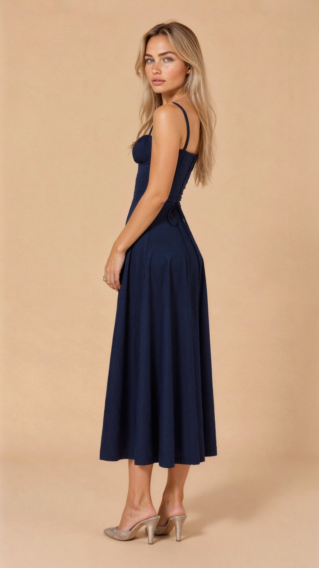 Korsetjurk - Mouwloze Midi Zomerjurk met Split voor dames-Hallo Susanne