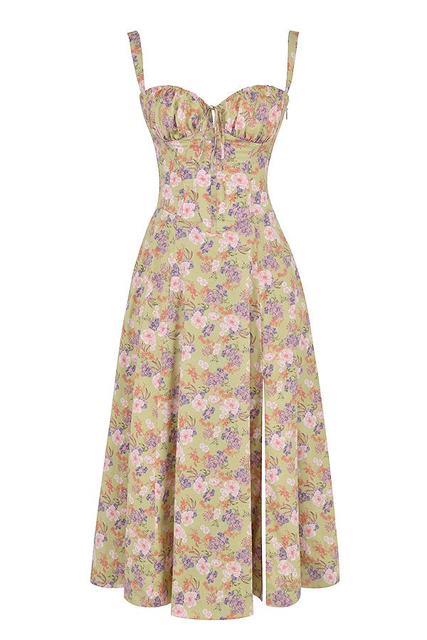 Korsetjurk - Mouwloze Midi Zomerjurk met Split voor dames-Hallo Susanne