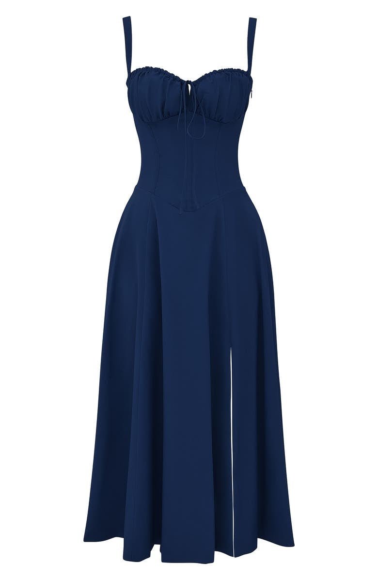 Korsetjurk - Mouwloze Midi Zomerjurk met Split voor dames-Hallo Susanne
