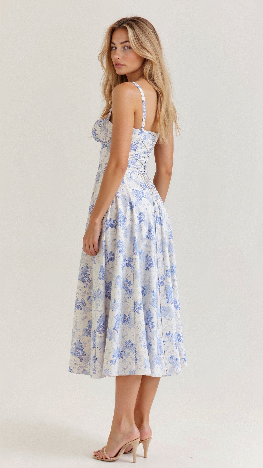 Korsetjurk - Mouwloze Midi Zomerjurk met Split voor dames-Hallo Susanne
