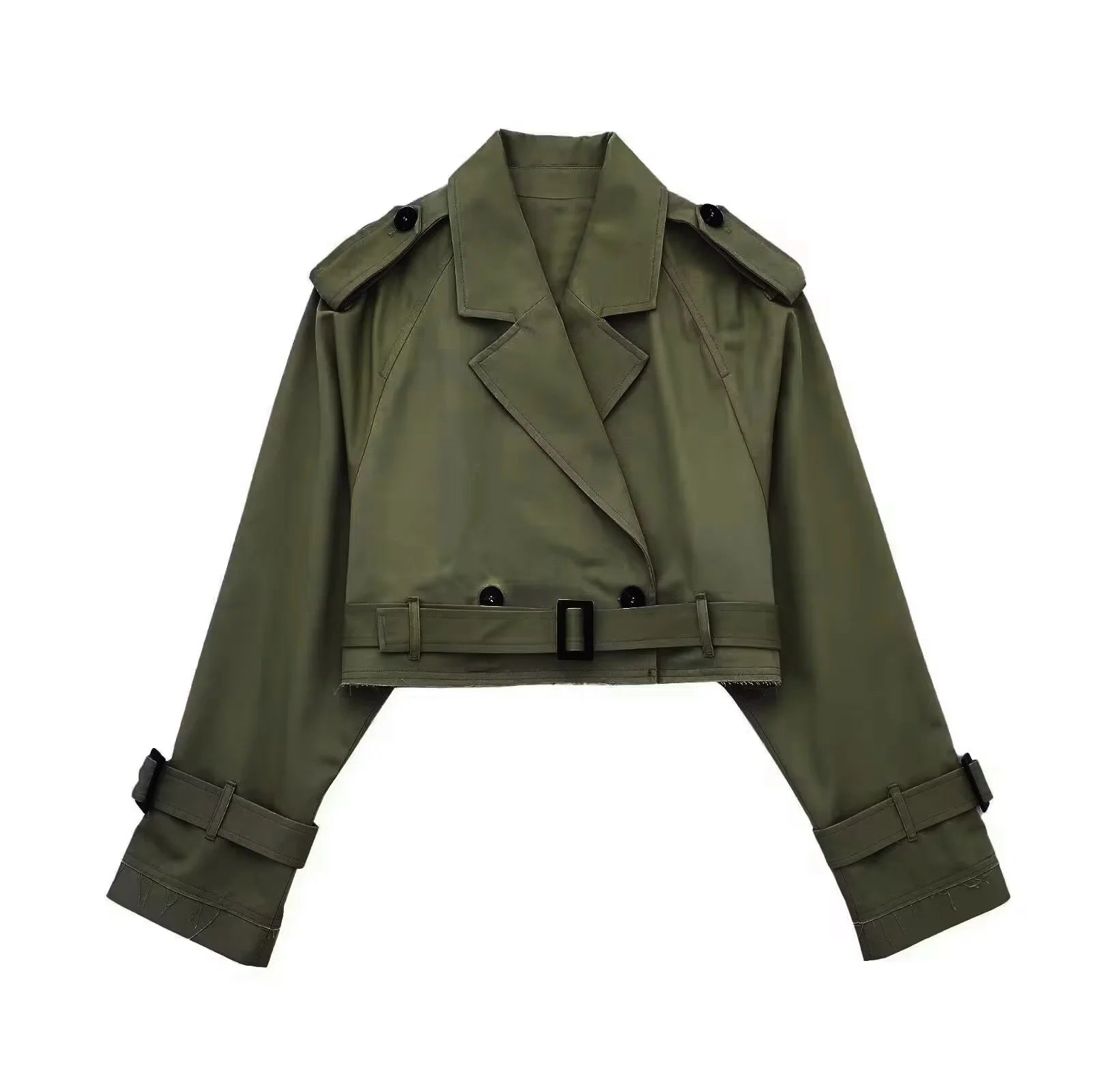 Kort Trenchjasje - Riem - Dubbel geknoopt - Korte trenchcoat - Damesjasje-Hallo Susanne