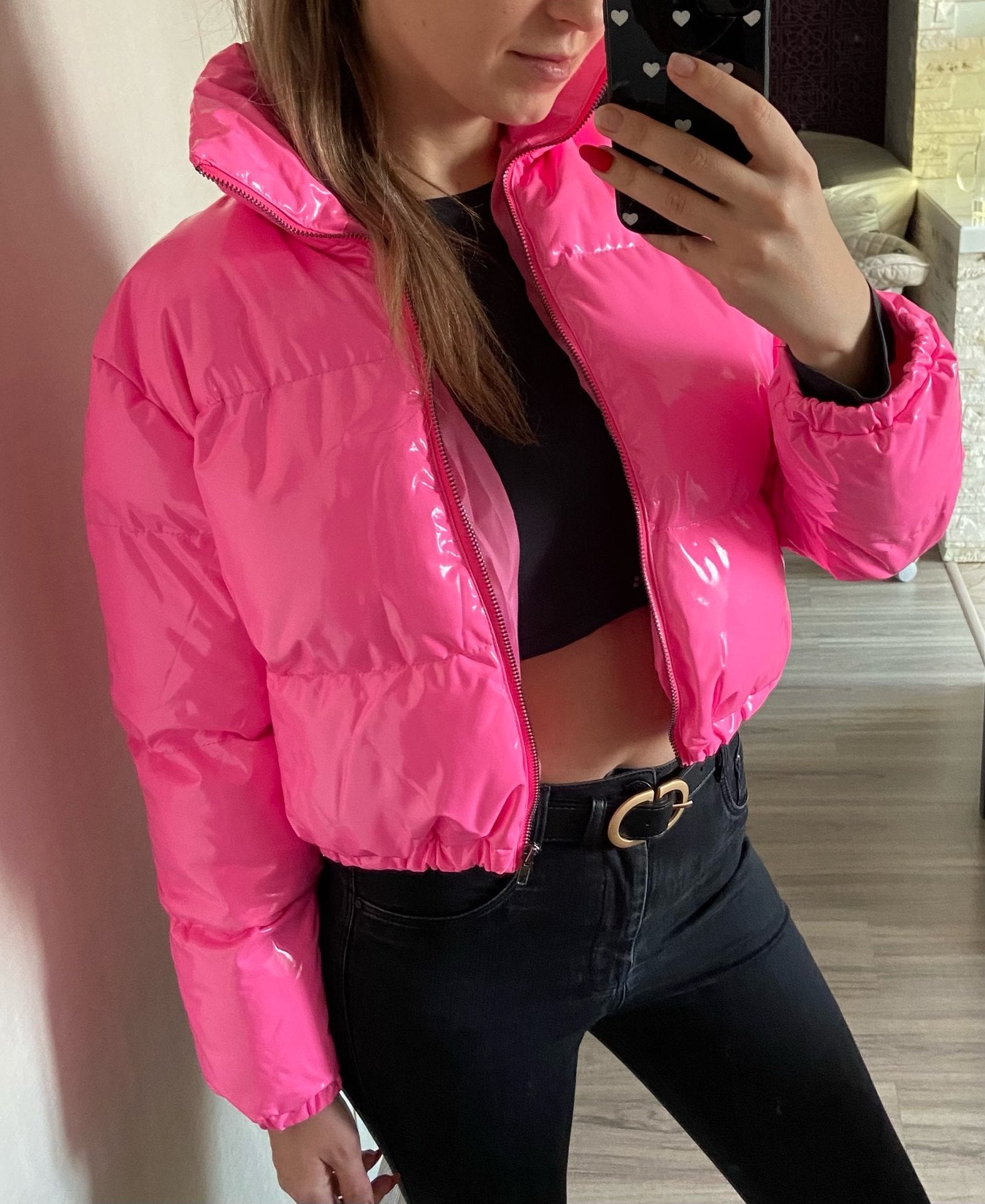 Kort pufferjack - Kort - Ritssluiting - Winterjas - Dames pufferjack-Hallo Susanne