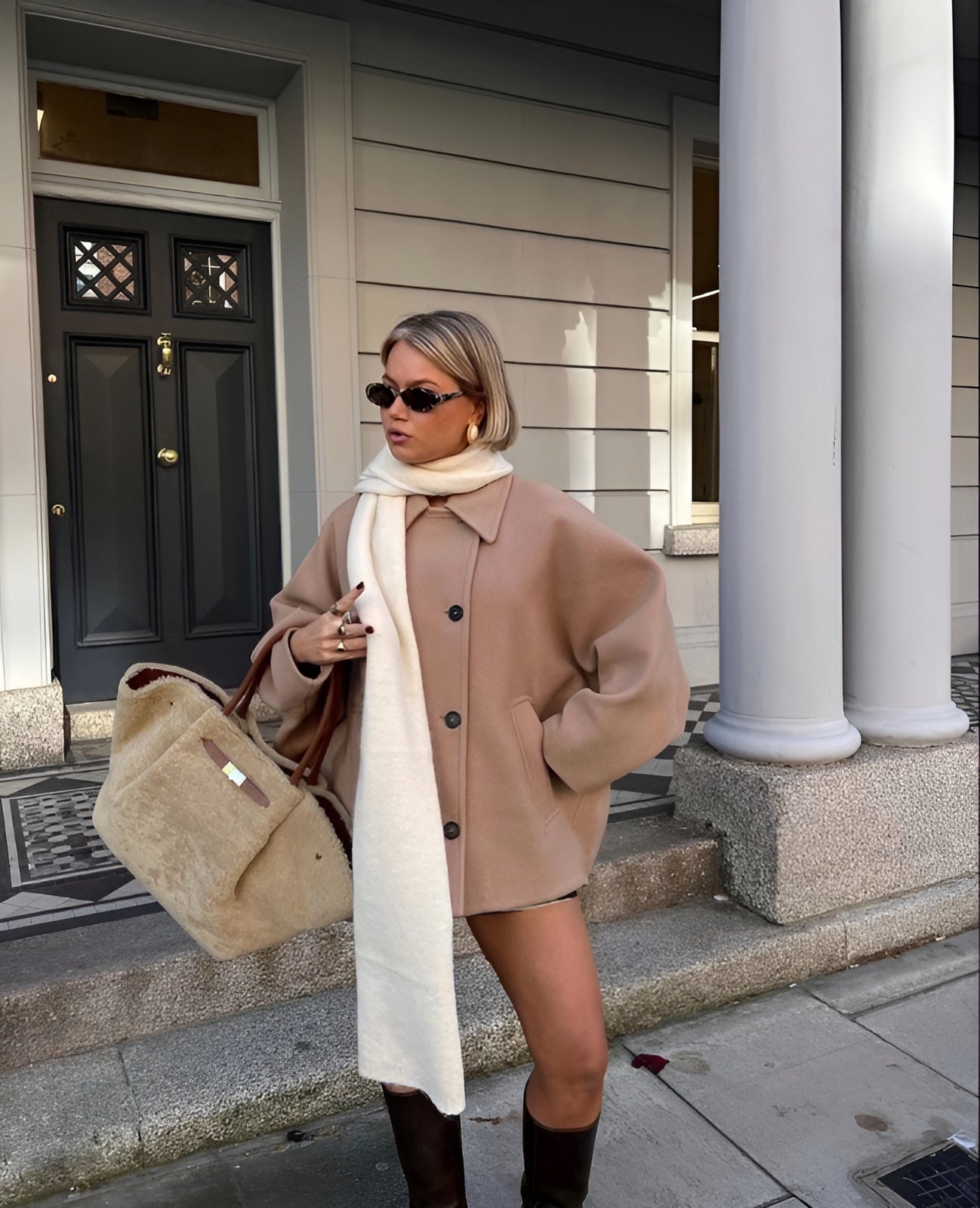 Korte wollen mantel | Enkelborstig | Oversized | Winter Trench Coat | Dameskleding-Hallo Susanne