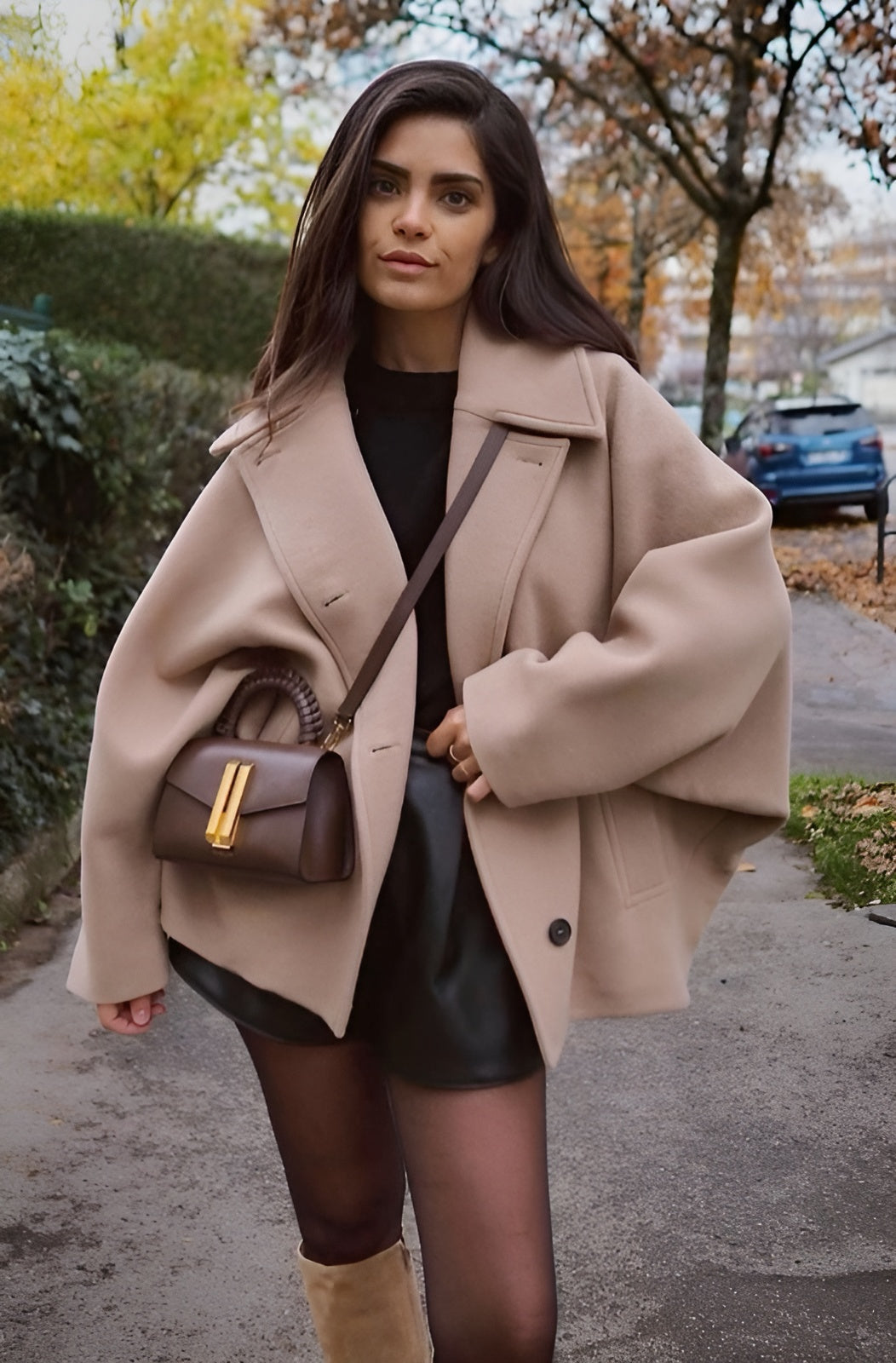 Korte wollen mantel | Enkelborstig | Oversized | Winter Trench Coat | Dameskleding-Hallo Susanne