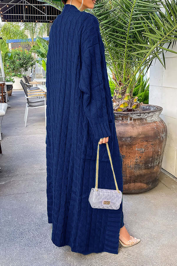 Lang vest | Open Front | Pocket | Gebreid vest | Lange vesten voor dames-Hallo Susanne