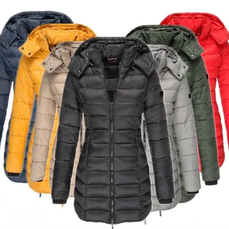 Lange Pufferjas - Capuchon - Zip-Up - Donzen Jas - Winterjassen en Jacks voor dames-Hallo Susanne