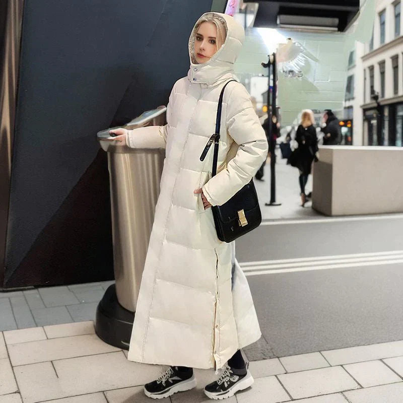Lange Pufferjas - Warm - Met capuchon - Damesjas met voering - Lange winterjas voor dames-Hallo Susanne