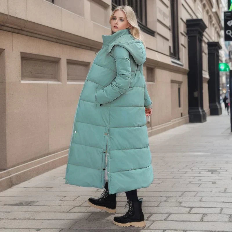Lange Pufferjas - Warm - Met capuchon - Damesjas met voering - Lange winterjas voor dames-Hallo Susanne