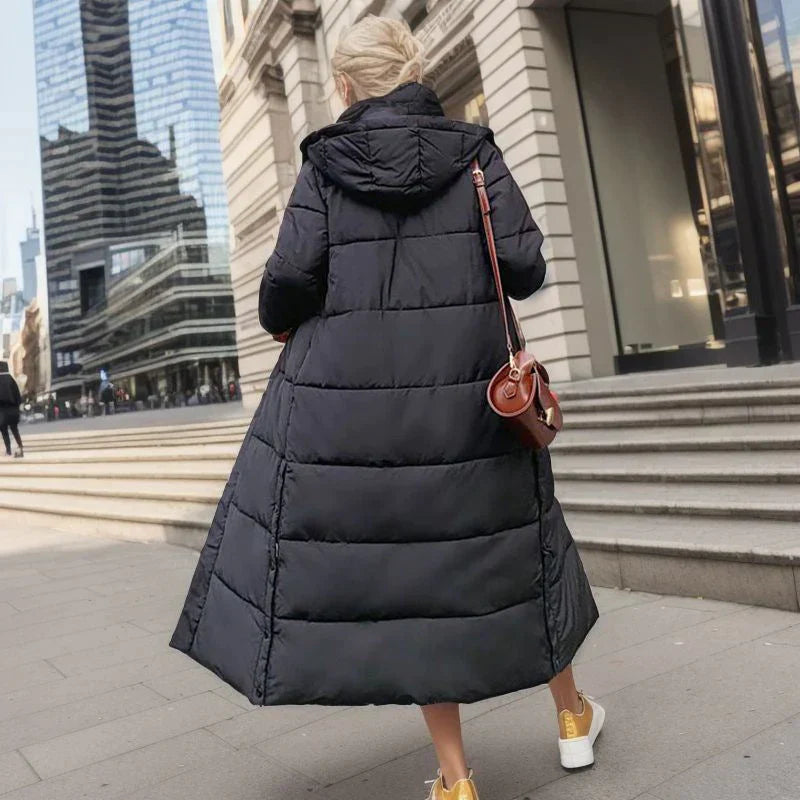 Lange Pufferjas - Warm - Met capuchon - Damesjas met voering - Lange winterjas voor dames-Hallo Susanne