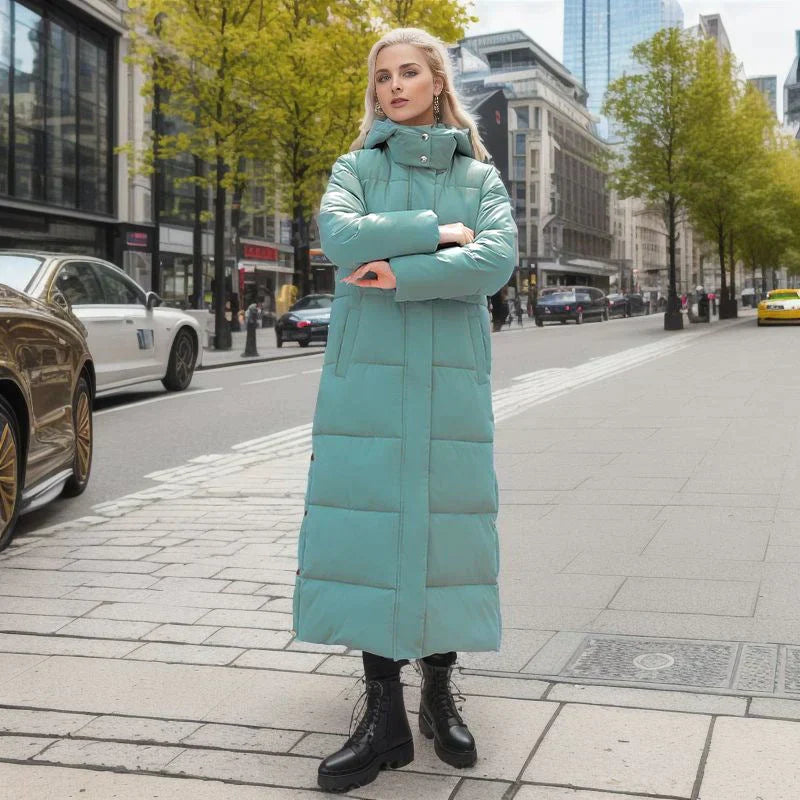 Lange Pufferjas - Warm - Met capuchon - Damesjas met voering - Lange winterjas voor dames-Hallo Susanne