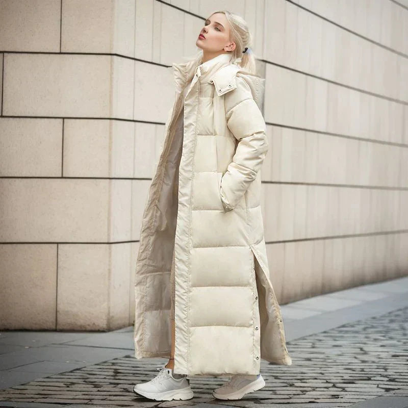 Lange Pufferjas - Warm - Met capuchon - Damesjas met voering - Lange winterjas voor dames-Hallo Susanne