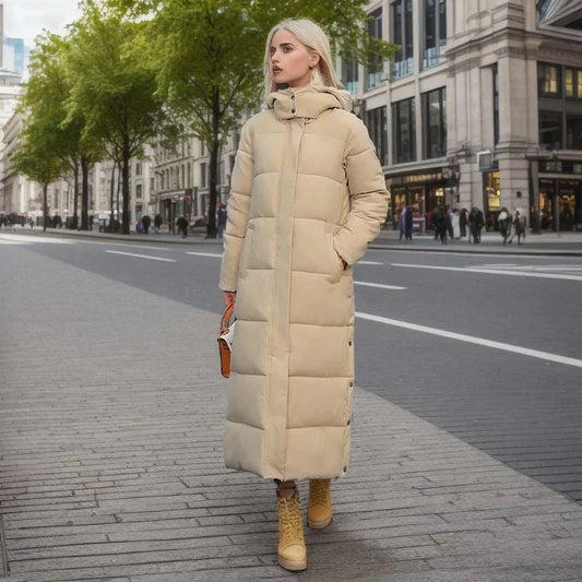 Lange Pufferjas - Warm - Met capuchon - Damesjas met voering - Lange winterjas voor dames-Hallo Susanne