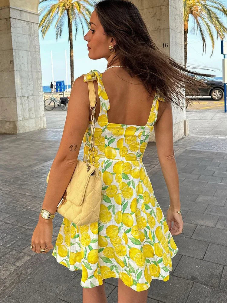 Lemon Jurk - Mini zomerjurk met bandjes voor dames-Hallo Susanne