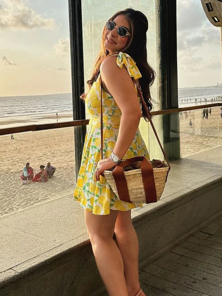 Lemon Jurk - Mini zomerjurk met bandjes voor dames-Hallo Susanne