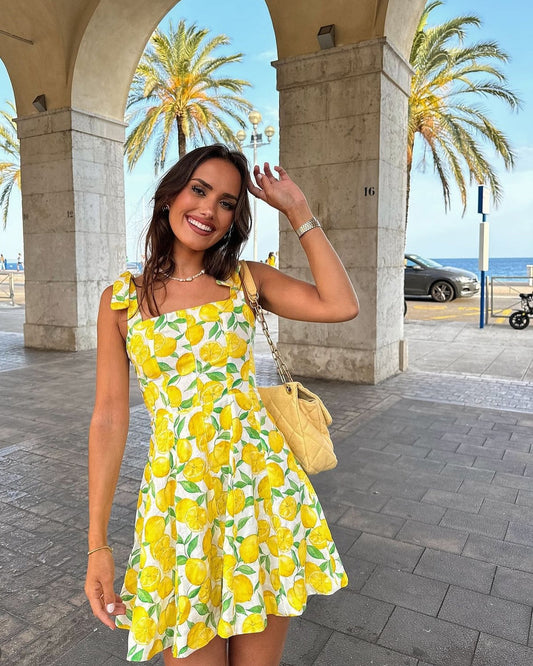 Lemon Jurk - Mini zomerjurk met bandjes voor dames-Hallo Susanne