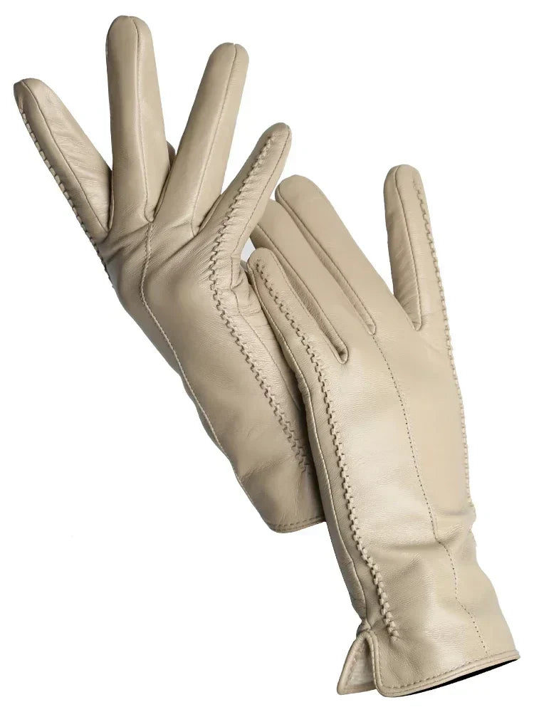 Leren Handschoenen - Warm - Kunstleer - Winterhandschoenen - Leren Handschoenen Vrouwen-Hallo Susanne