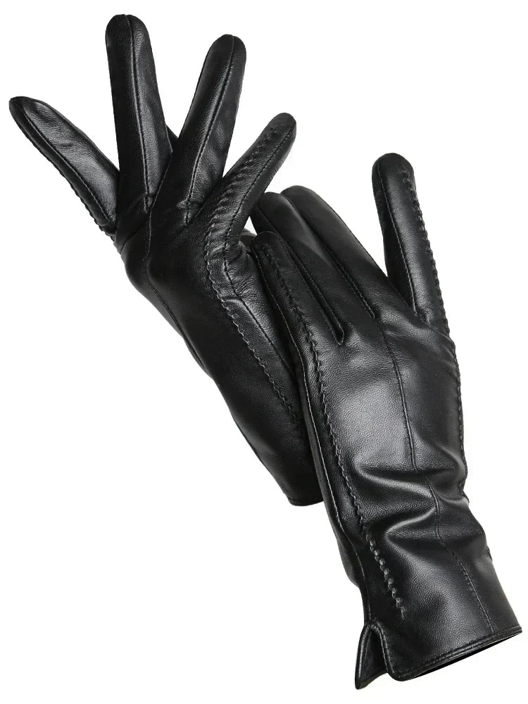 Leren Handschoenen - Warm - Kunstleer - Winterhandschoenen - Leren Handschoenen Vrouwen-Hallo Susanne