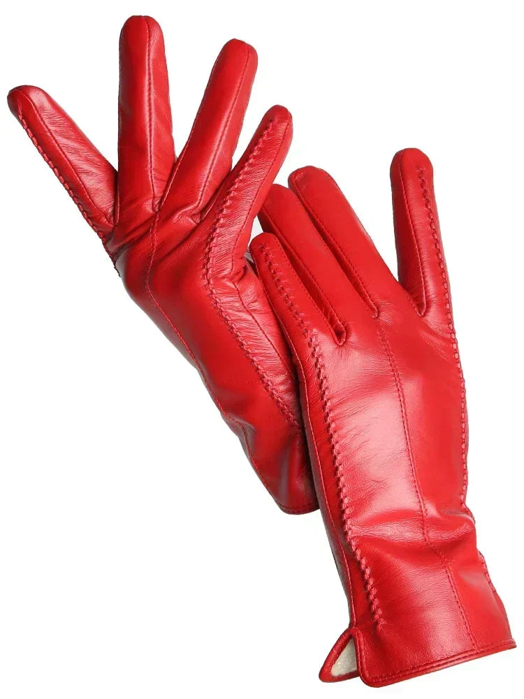 Leren Handschoenen - Warm - Kunstleer - Winterhandschoenen - Leren Handschoenen Vrouwen-Hallo Susanne