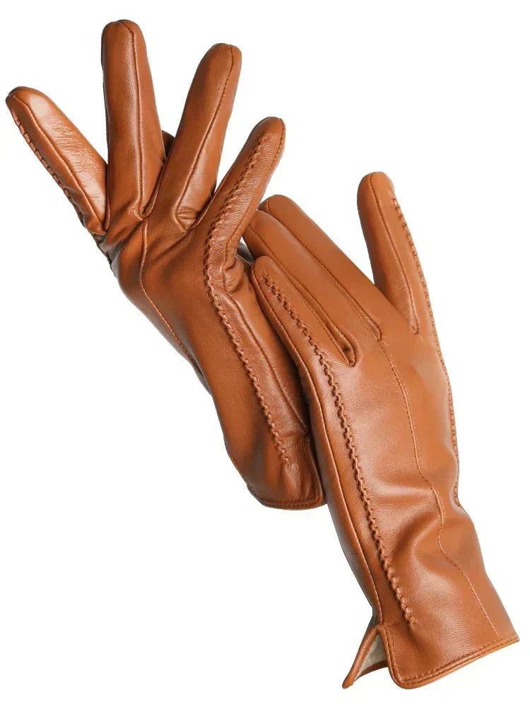 Leren Handschoenen - Warm - Kunstleer - Winterhandschoenen - Leren Handschoenen Vrouwen-Hallo Susanne
