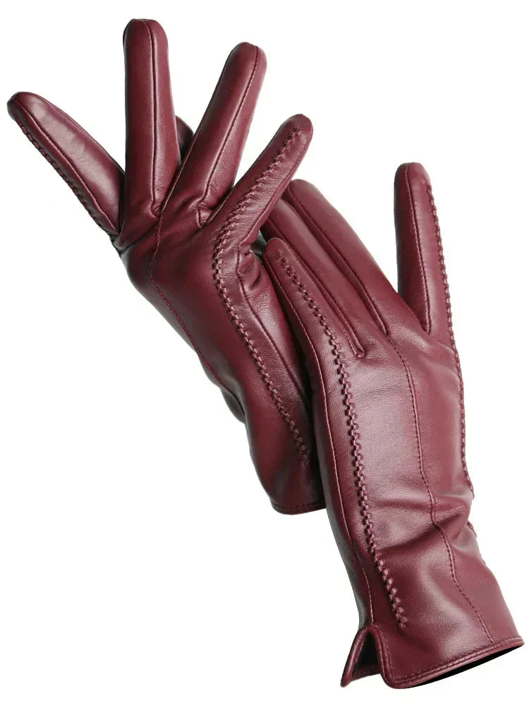 Leren Handschoenen - Warm - Kunstleer - Winterhandschoenen - Leren Handschoenen Vrouwen-Hallo Susanne