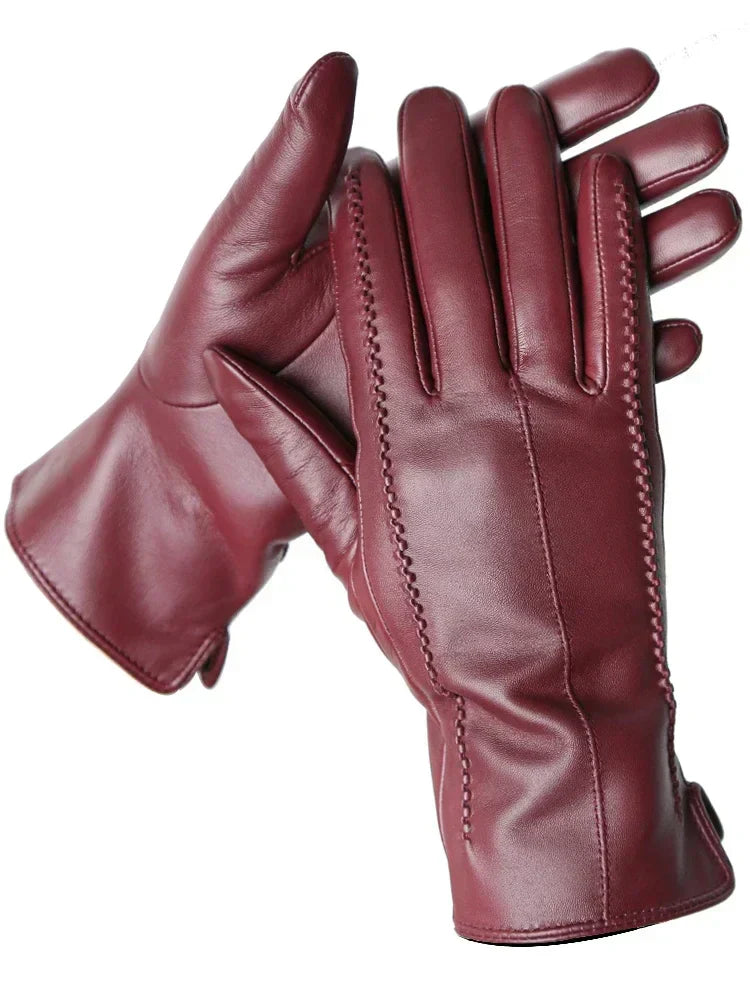 Leren Handschoenen - Warm - Kunstleer - Winterhandschoenen - Leren Handschoenen Vrouwen-Hallo Susanne