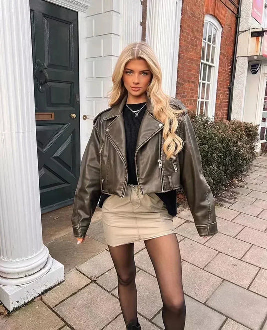 Leren Jas | Riem | Oversized | Bikerjas | Vrouwenjas-Hallo Susanne