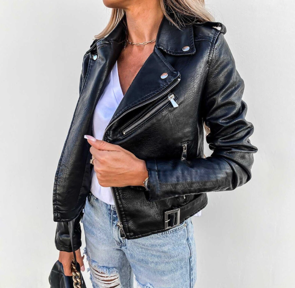 Leren Jas | Riem | Zip-Up | Bikerjas | Leren Damesjas-Hallo Susanne