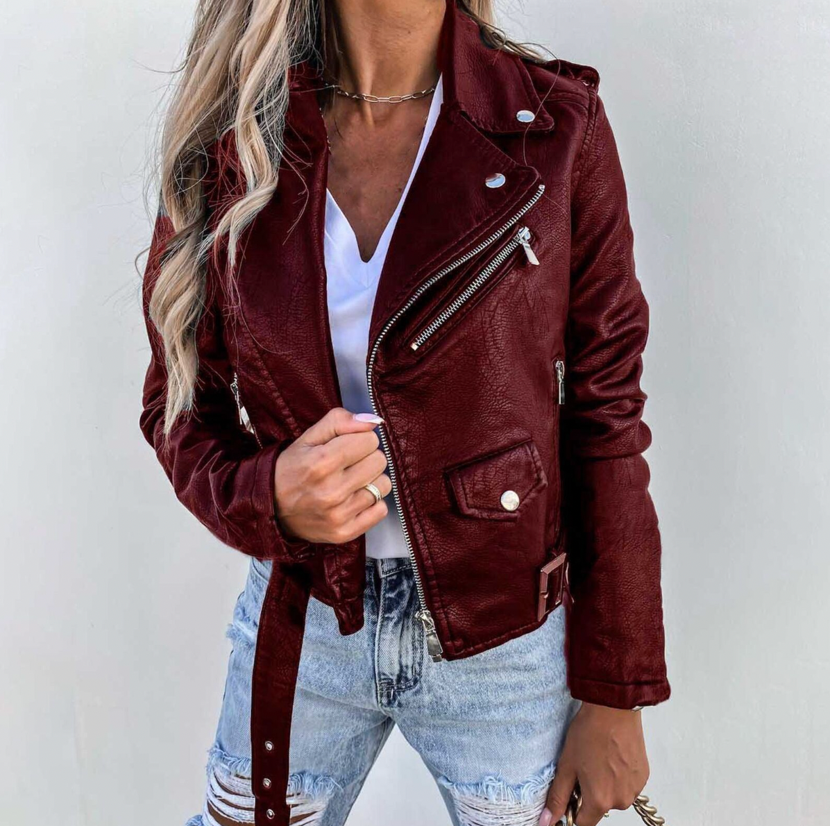 Leren Jas | Riem | Zip-Up | Bikerjas | Leren Damesjas-Hallo Susanne