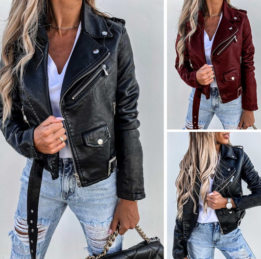 Leren Jas | Riem | Zip-Up | Bikerjas | Leren Damesjas-Hallo Susanne