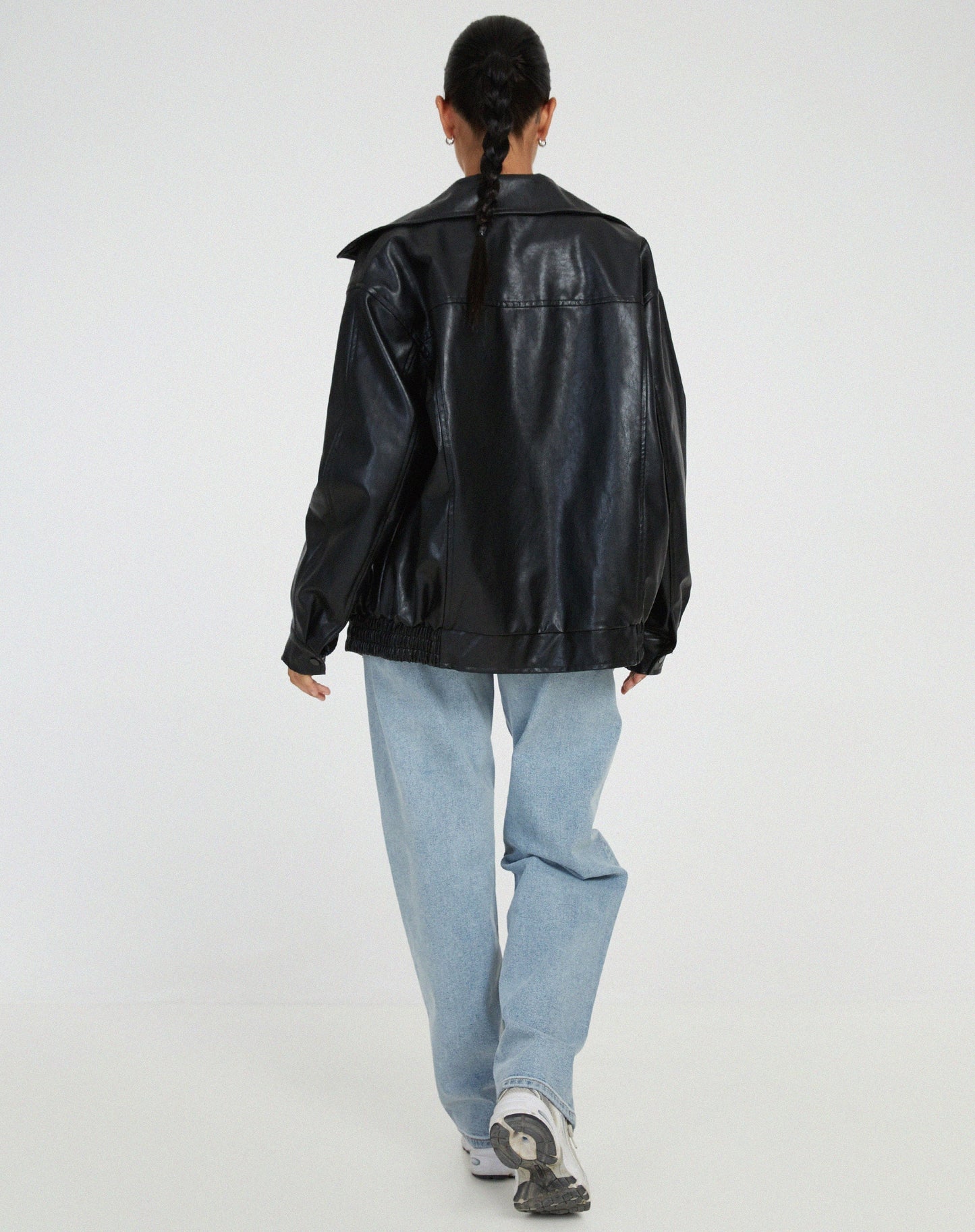Leren jack | Oversized | Kunstleer | Leren bomberjack | Damesjassen-Hallo Susanne