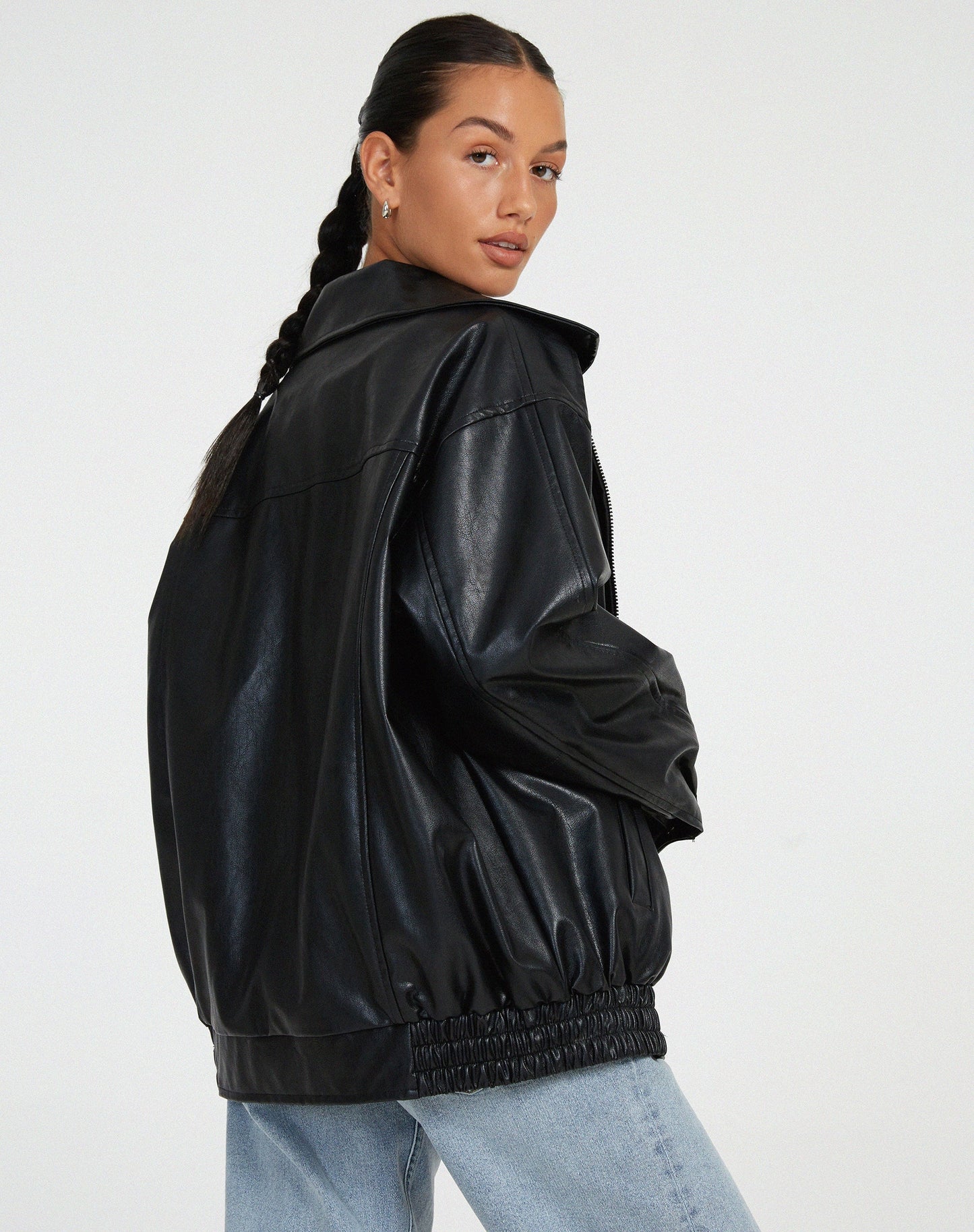 Leren jack | Oversized | Kunstleer | Leren bomberjack | Damesjassen-Hallo Susanne