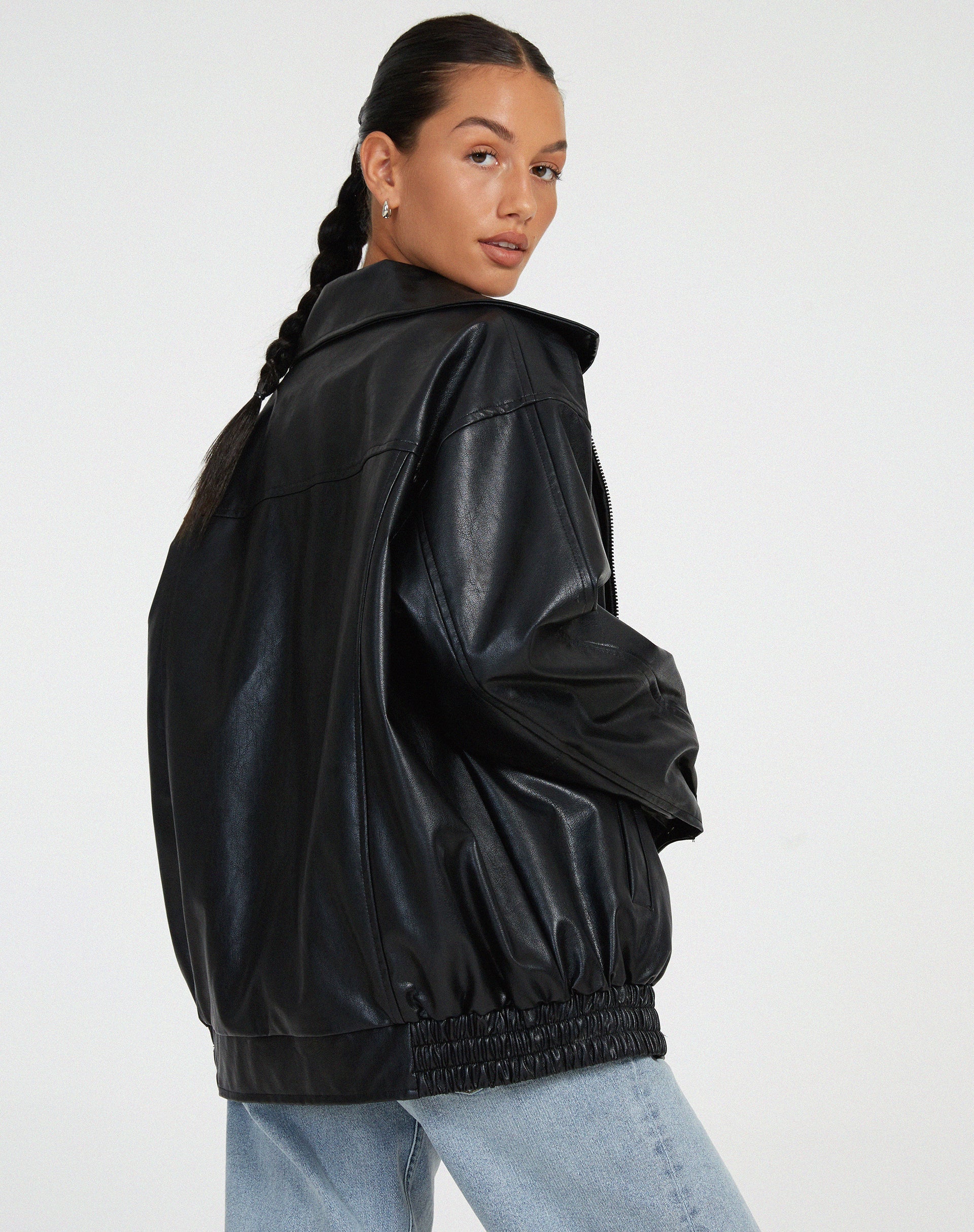 Leren jack | Oversized | Kunstleer | Leren bomberjack | Damesjassen-Hallo Susanne
