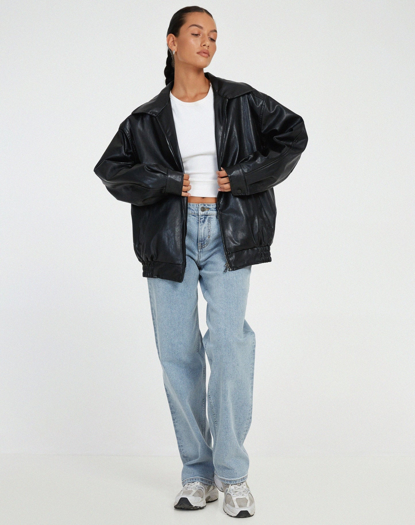 Leren jack | Oversized | Kunstleer | Leren bomberjack | Damesjassen-Hallo Susanne