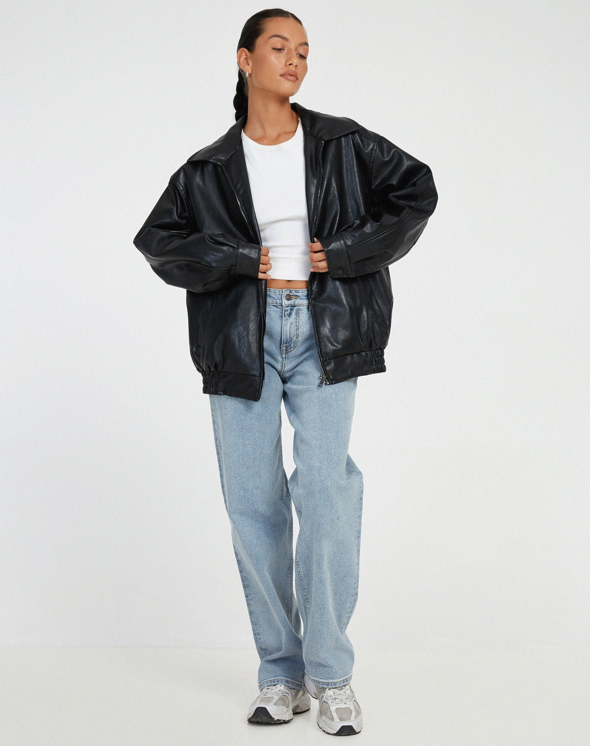 Leren jack | Oversized | Kunstleer | Leren bomberjack | Damesjassen-Hallo Susanne