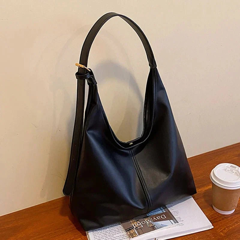 Leren tas - Verstelbare riem - Kunstleer - Grote schoudertas - Kunstlederen tas-Hallo Susanne