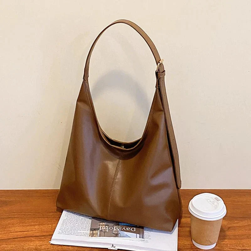 Leren tas - Verstelbare riem - Kunstleer - Grote schoudertas - Kunstlederen tas-Hallo Susanne