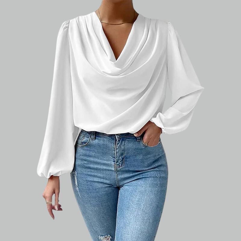 Lia chiffon bloes | Elegante Blouse met Lange Mouwen-Hallo Susanne