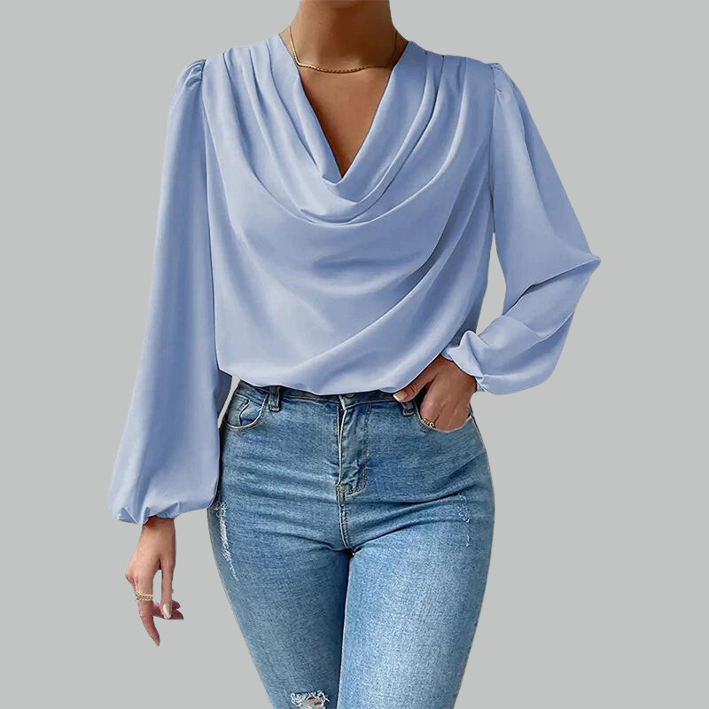 Lia chiffon bloes | Elegante Blouse met Lange Mouwen-Hallo Susanne