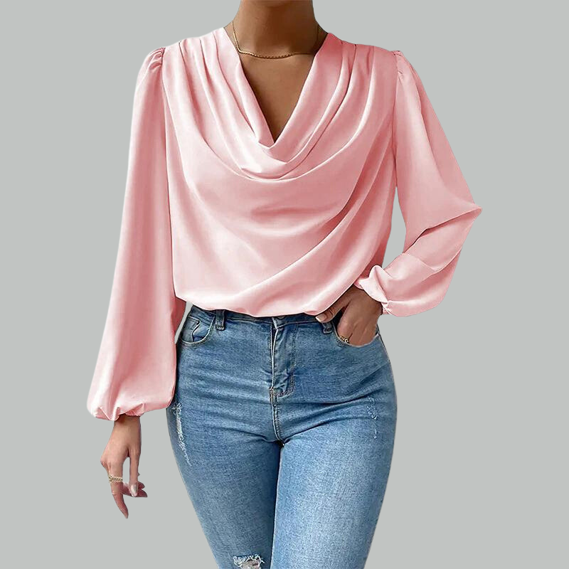 Lia chiffon bloes | Elegante Blouse met Lange Mouwen-Hallo Susanne