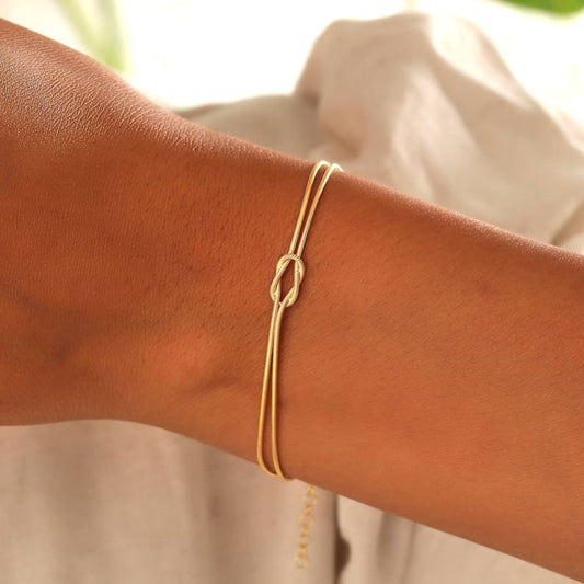 Liefdesknoop Armband | verstelbaar | minimalistisch | gouden armband | damesarmband-Hallo Susanne