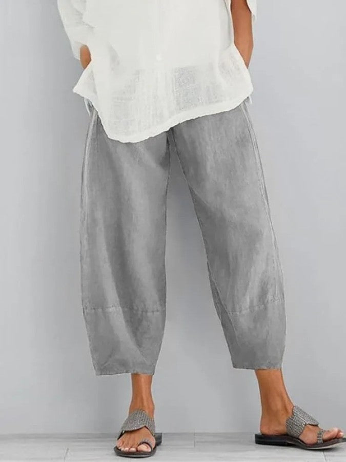 Linnen Broek - Casual Loose Fit Katoenen Broek voor Vrouwen in de Zomer-Hallo Susanne