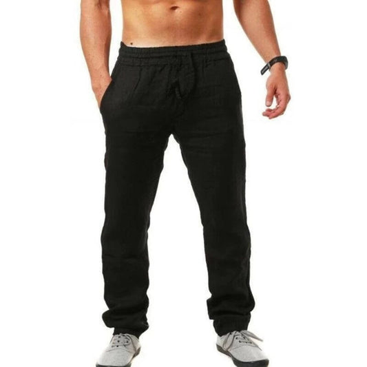 Linnen Broek | Koord | Ademend | Elastische Taille Broek | Heren Zomerbroek-Hallo Susanne