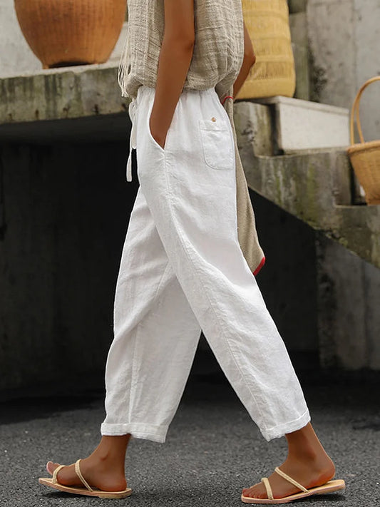 Linnen Broek | Loose Fit | Koord | Zomerbroek | Damesbroek-Hallo Susanne