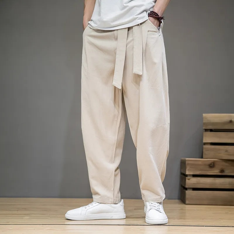Linnen Broek | Losse Pasvorm | Lichtgewicht | Baggy Broek | Herenbroek-Hallo Susanne