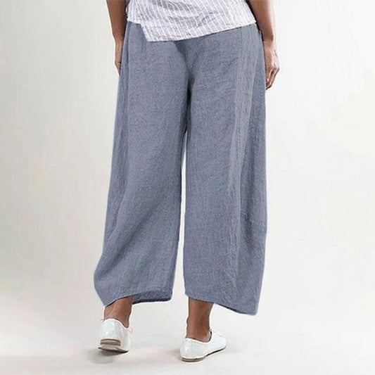 Linnen broek - Damesbroek met losse wijde pijpen voor de zomer-Hallo Susanne