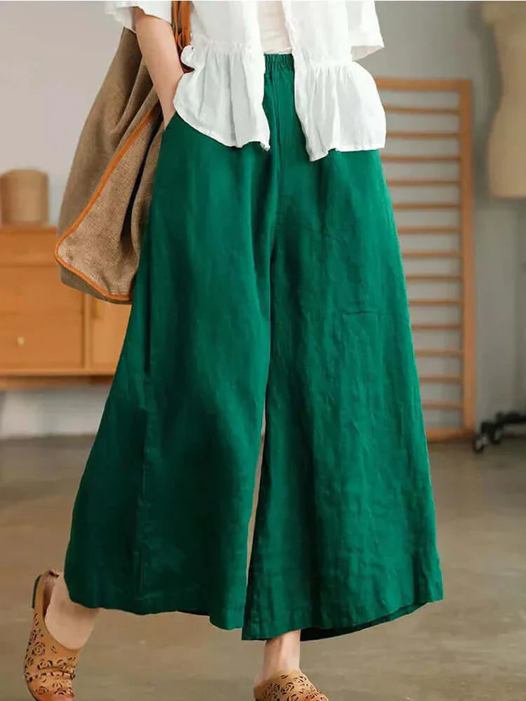 Linnen broek - Los model - Elastische taille - Zomerbroek - Damesbroek-Hallo Susanne